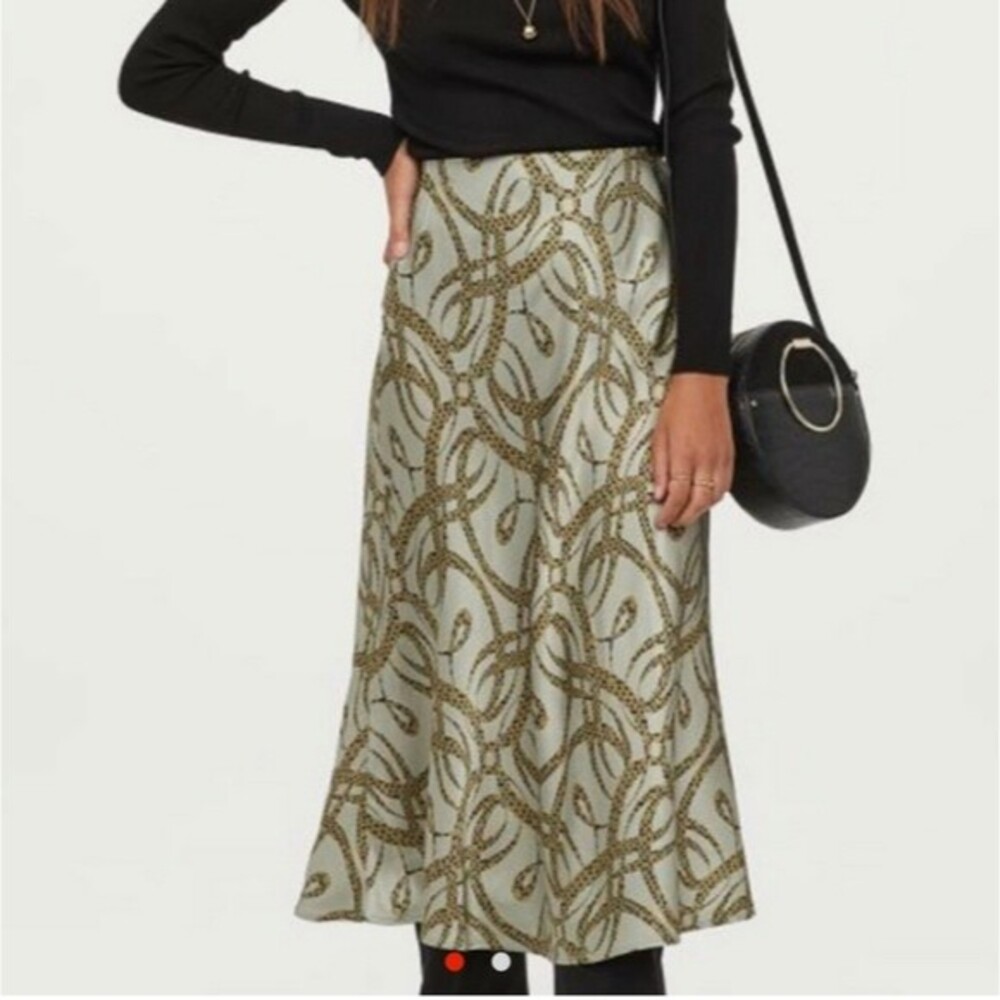 Richard Allan x H&M Satin Pull On Midi Skirt Women's Size 6